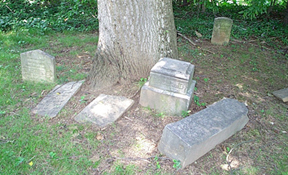 Array of gravestones